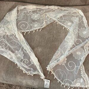 Gorgeous Sheer White Scarf - dress up or down